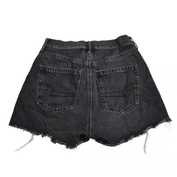American Eagle Highest Rise '90s Boyfriend Jean Shorts Black Denim Distressed  4 - Picture 5 of 11